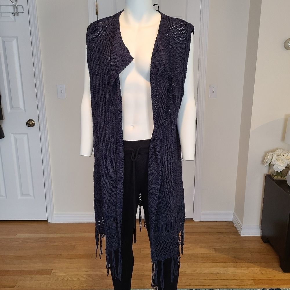 Flame Sleeveless open front cardigan, Size M